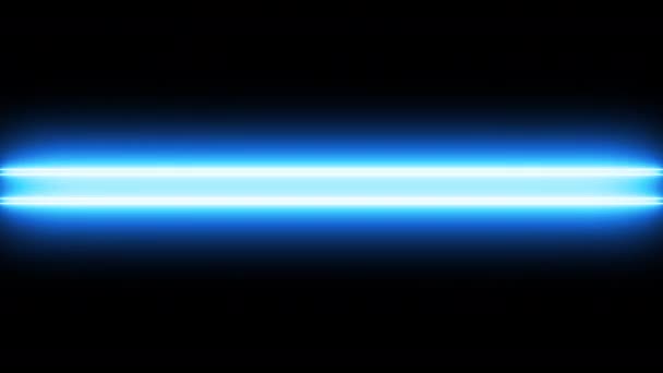 Glowing Neon Light Blue Colored Line Stripes Black Background High — Vídeos de Stock