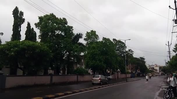 Junagadh Gujarat India Juni 2023 Zware Regenval Winden Van Biparjoy — Stockvideo