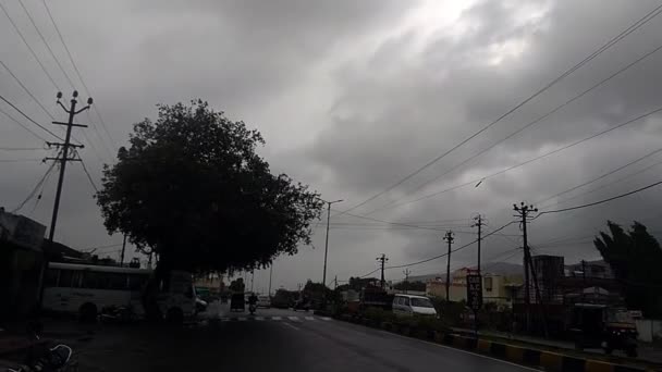 Junagadh Gudžarát Indie Června 2023 Silný Déšť Větry Cyklonu Biparjoy — Stock video
