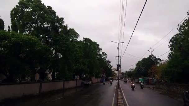Junagad Gujarat Hindistan Haziran 2023 Şiddetli Yağmur Biparjoy Kasırgası Şiddetli — Stok video