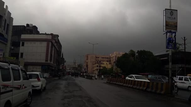 Junagadh Gujarat India June 2023 Heavy Rain Winds Biparjoy Cyclone — Stock Video