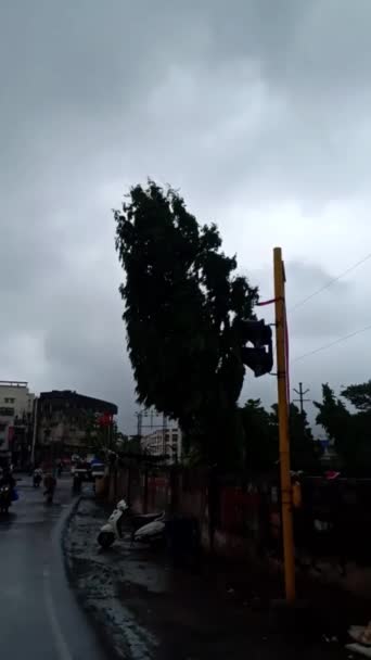 Junagadh Gujarat India Junio 2023 Fuertes Lluvias Vientos Del Ciclón — Vídeos de Stock