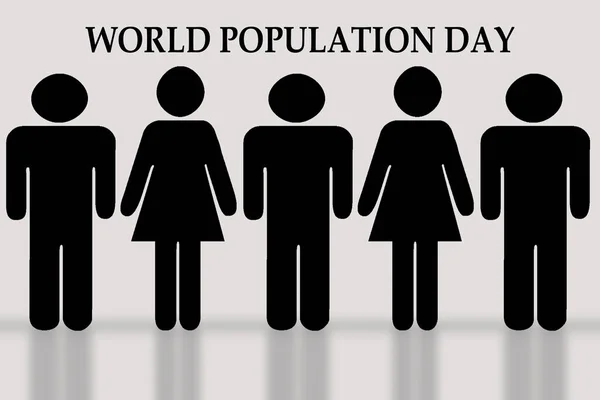 stock image World Population day - illustration with human figure and text