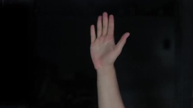 American sign language (ASL). Human hand doing one-handed sign language used by deaf and dumb. Human hand doing Alphabet E sign language in HD. E alphabet sign.