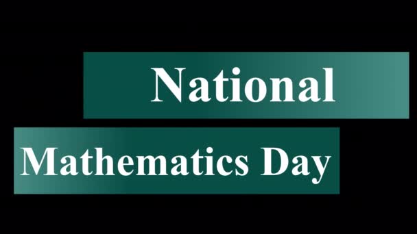 National Mathematics Day Animated Lower Third Alpha — Stock Video