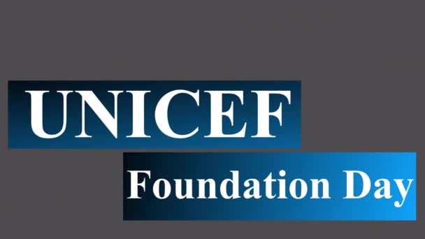 Unicef Foundation Day Animado Tercio Inferior Alpha — Vídeo de stock
