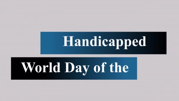 World Day Handicapped Animated Lower Third Alpha — Stok Video