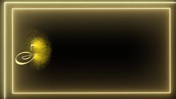 动画快乐Diwali标志 霓虹灯的效果 轻霓虹灯的黑色背景 — 图库视频影像