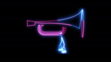 Neon Animasyon Megafonu. Reklam ve dağıtım - 4K