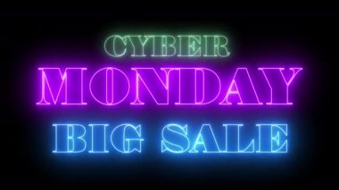 Flaş Satış için neon tabelalar. Neon Banner. Siber Pazartesi neon ışığı tabelası, modern trend tasarımı, gece lambası tabelası, gece lambası reklamı 4k
