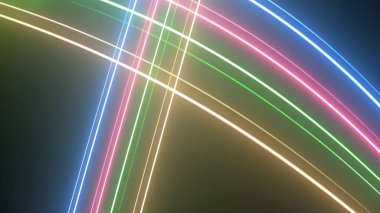 Neon mavisi ve pembe renk yüksek hızlı kavisli çizgiler kavramını taşıyor. Yüksek hızlı veri transferi.