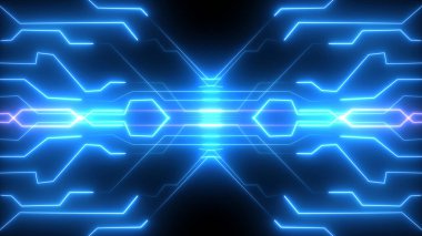 Durulanmış devre kartı PCB. Elektronik bağlantılar, iletişim, fütürist teknoloji. yüksek teknolojili dijital veri bağlantı sistemi.