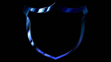 Siber sistem güvenlik dijital kalkanı, neon parıltılı fütüristik teknoloji.