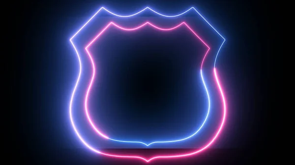 Cyber system security digital shield, futuristic technology with neon glow.
