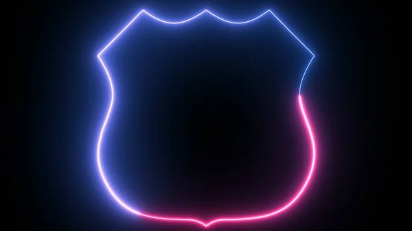 Cyber system security digital shield, futuristic technology with neon glow.