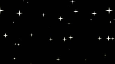 Kara Arkaplan 'la birlikte düşen yıldız parçacıkları. Astroloji ve astronomi için iyi..