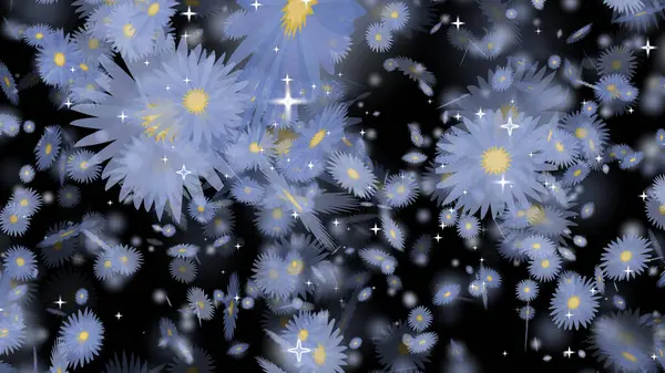 Jul Snöflingor Ram Med Ljus Och Partiklar — Stockfoto