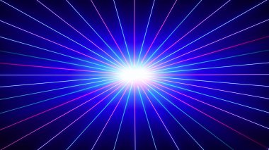 Güneş patlaması desenli Neon, Renkli Neon çizgili güneş ışınları.