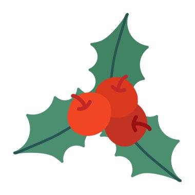 Noel kırmızı ökseotu vektör tasarımını izole et