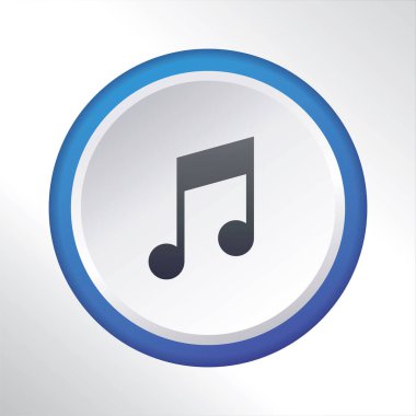 müzik düğmesi düz simge düğmesi vektör tasarımı