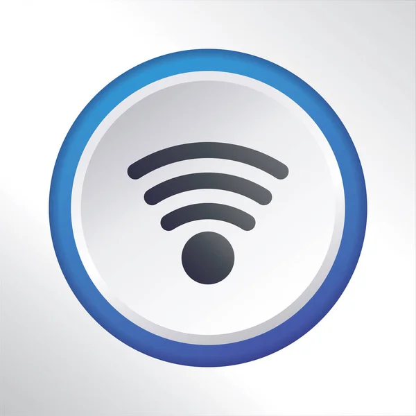 Botão Wifi Design Vetor Botão Plano Ícone — Vetor de Stock