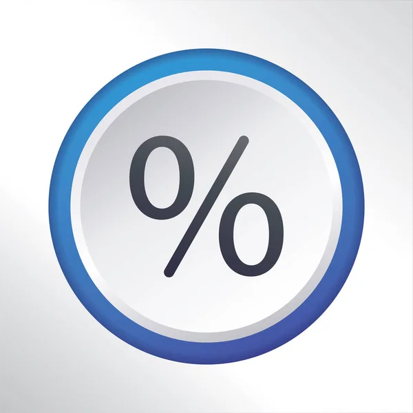 Percent Button Flat Icon Button Vector Design — Stock Vector