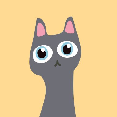 Handraw şirin kedi kafası vektörü 