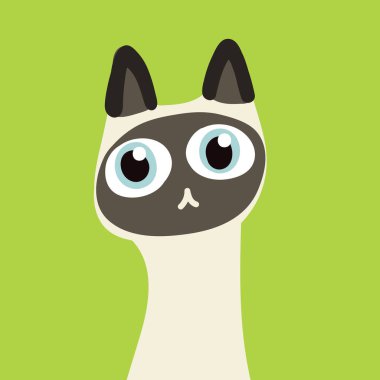 Handraw şirin kedi kafası vektörü 