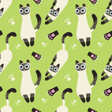 Handraw şirin kedi vektör kümesi  