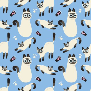 Handraw şirin kedi vektör kümesi  