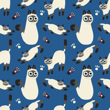 Handraw şirin kedi vektör kümesi  