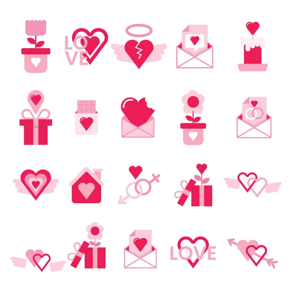 Valentine Day Icon Cute Flat Icon Valentine Elements Valrntine Day — Stock Vector