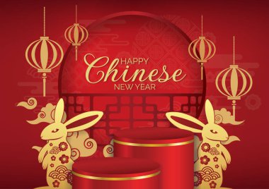 Çin Yeni Yıl Afişi Tavşan Yılı 2023 