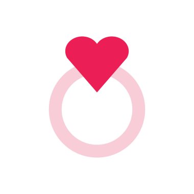 Sevgililer Günü 'nü ayır Pembe alyanslar düz simge