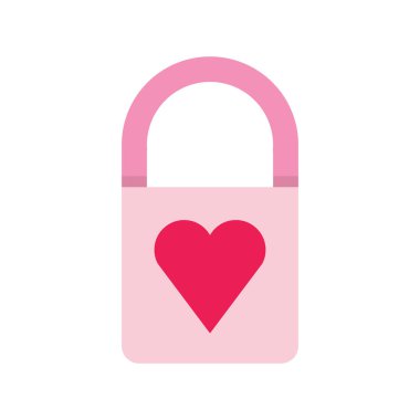 Sevgililer Günü 'nü ayır Pembe Kalp Anahtarı Simgesi