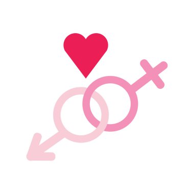 Sevgililer Günü pembe simge tasarımını ayır