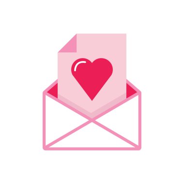 Sevgililer Günü 'nü ayrı tut pembe aşk mektubu simgesi