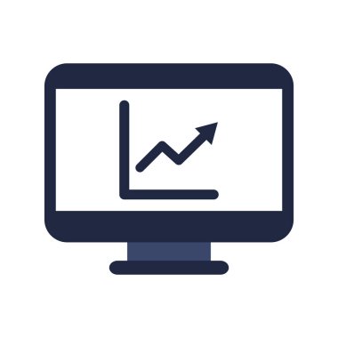 blue and white isolate business financail flat icon elements vector 