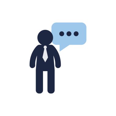 isolate man with text box icon vector