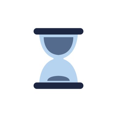 blue and white isolate hourglass flat icon vector