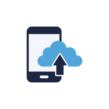 isolate mobile cloud flat icon vector