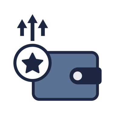 isolate blue and white star coin icon vector