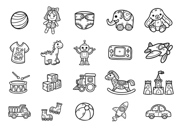 stock vector doodle art drawing childhood toy collection vector 