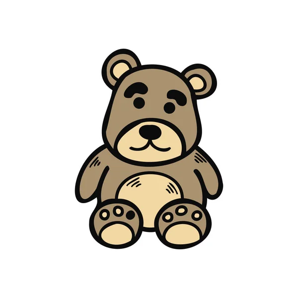 Izolovat Ilustrační Hračku Hnědý Medvídek — Stockový vektor