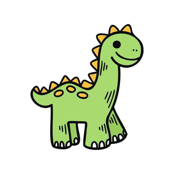 Isoleren Illustratie Speelgoed Groene Dinosaurus Pop — Stockvector