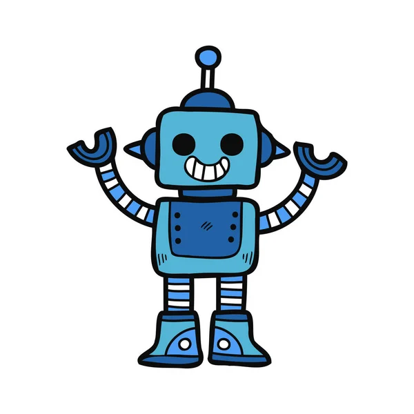 Aislar Ilustración Juguete Azul Robot — Vector de stock