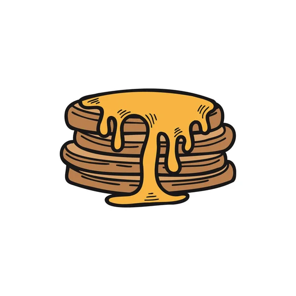 Isolate Bakery Honey Pancake Vector — Stock Vector