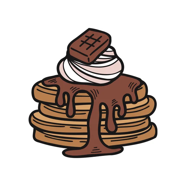 Isolate Bakery Chocolate Pancake Vector — Stock Vector