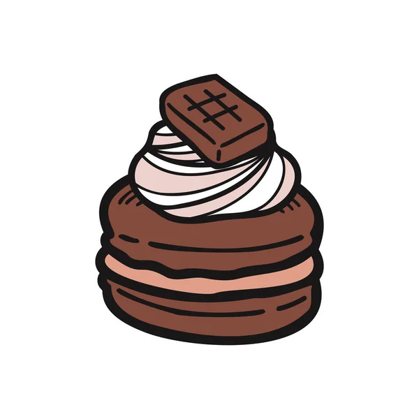 Isolate Bakery Chocolate Macaron Vector — Stock Vector