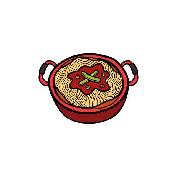 Isolieren Ramen Japanisches Essen Flachen Stil Illustration Vektorgrafiken